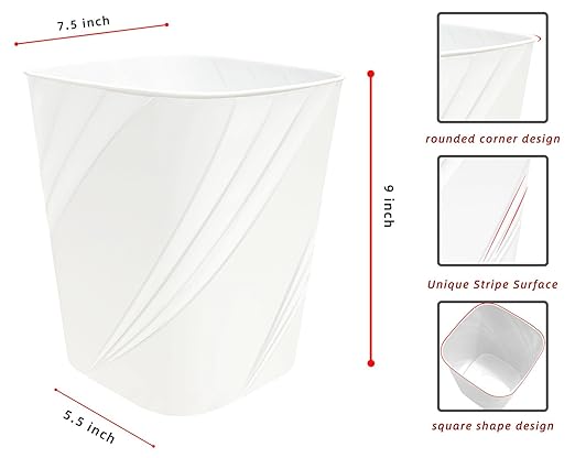 DAJITRE Small Plastic Trash Can Wastebasket Recycling Bin - Image 6