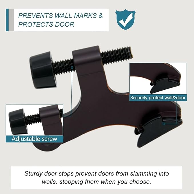24 Pack Hinge Pin Oil Rubbed Bronze Door Stopper, Adjustable Heavy Duty Hinge - Image 3