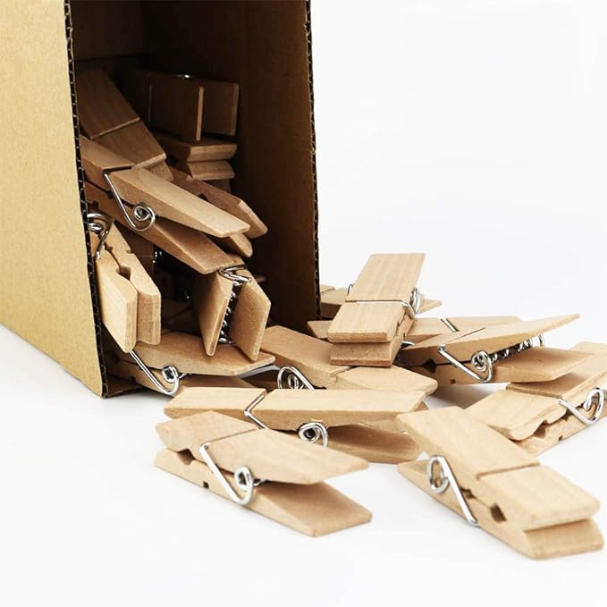 56Pcs Large Wooden ClothesPins, 2.83 inch Long 0.71 inch Wide, Sturdy and Heavy by EasyBravo