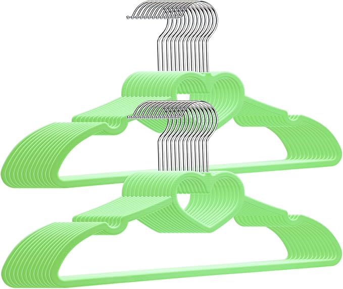 Plastic Hanger 20 Pack, Space Saving, Heart-Shaped, 360° Swivel Hook by ZRKFSR