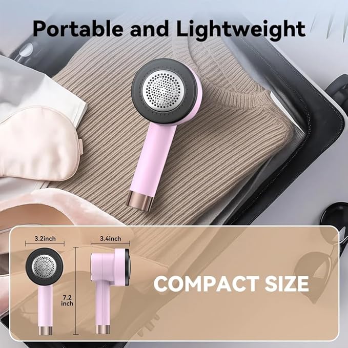 Rechargeable Fabric Shaver for Clothes: 6-Leaf Blades & 3 Speeds to Remove - Image 6