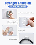 Hooks for Outdoor String Lights Clips: 50 Pack Square Clear Large Heavy Duty - Image 5