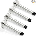 Door Stops 4 Pack, 6 Inch Long Door Stopper, Stainless Steel Doorstops Wall by Gudui