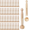 Winlyn 50 Sets Unfinished Wood Doll Pins Doll Clothespins Wooden Round Peg Wood by Winlyn