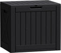 Flamaker Resin Deck Box 40 Gallon Waterproof Outdoor Indoor Storage Box Imitation Wood Resin for Patio Furniture Garden Tools and Pool (Black) by Flamaker