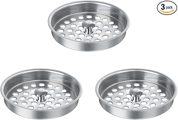 3 PCS Commercial Kitchen Sink Strainer Basket Replacement by Sepaitek