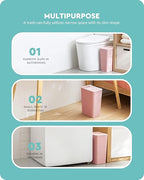 Baffect Small Trash Can with Lid Waste Basket Bathroom Garbage Can Dorm Room - Image 5