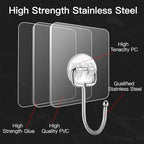 12 Pack Large Adhesive Hooks for 44 lb Hanging Heavy Duty, Self Adhesive Sticky - Image 6