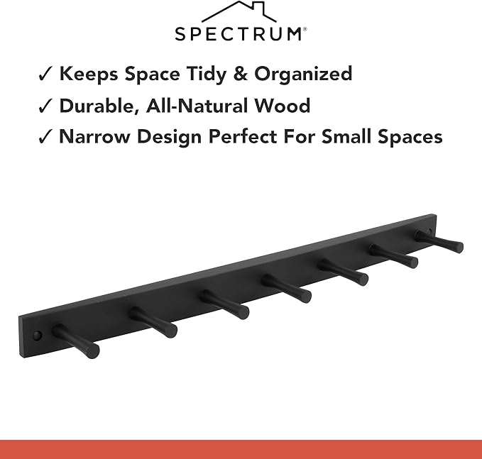 Spectrum Diversified Wood Hook Rack, 7 Peg - Image 3
