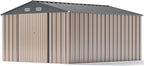 Patiowell 10 x 12 FT Metal Storage Shed for Outdoor, Steel Yard Shed with Design of Lockable Doors, Utility and Tool Storage for Garden, Backyard, Patio, Outside use,Brown - Image 8