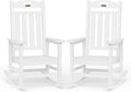 Oversized Rocking Chairs Outdoor Set of 2, High Back Porch Rocker Chair, HDPE All Weather Resistant Rocking Chairs for Patio, 380lbs Weight Capacity, White by Suunyn