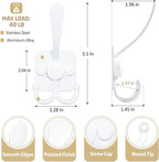 VIS'V Coat Hooks Wall Mount, Metal Self Adhesive 3 Prong Coat Hanger Hooks - Image 6