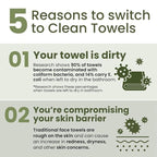 Clean Skin Club Bamboo Viscose Clean Towels® XL 100% USDA Biobased Face Towel - Image 6