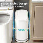 Bathroom Trash Can with Lid, 3 Gallon Small Slim Garbage Bin with - Image 5