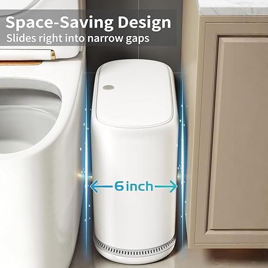 Bathroom Trash Can with Lid, 3 Gallon Small Slim Garbage Bin with - Image 5