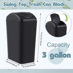 Hoolerry 8 Pcs 3 Gallon/12 Liter Small Trash Can Plastic Kitchen Garbage - Image 2