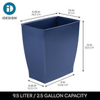 iDesign Small Plastic Bathroom Trash Can, Slim Rectangle Garbage Bin - Image 4
