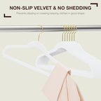 Korpai 50 Pack White Velvet Hangers, Coat Hanger Non Slip, Heavy-Duty, Space - Image 3
