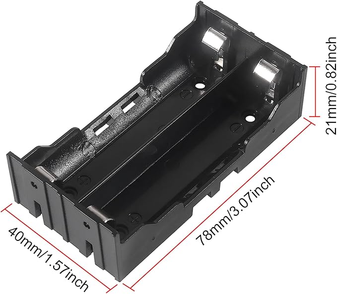 18650 Battery Case Holder 2 Slots X 3.7V 18650 Battery Storage Box, in Parallel - Image 3