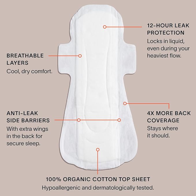 Cora 100% Organic Cotton Topsheet Pads - Image 6