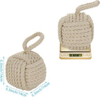 Acrux7 2 Pack Door Stopper 5.5x5.5 Inch Square Rope Knot Door Stop Nautical - Image 2