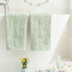 Artoid Mode 2 Pcs Light Green 3D Rabbit Jacquard Easter Hand Towels - Image 3