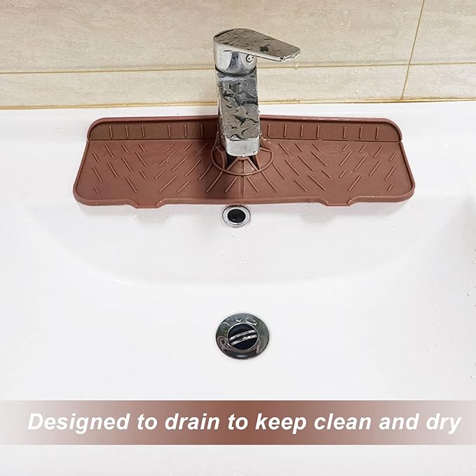 OUKENS Sponge Holder for Kitchen Sink, Silicone Faucet Mat for Kitchen Sink - Image 8