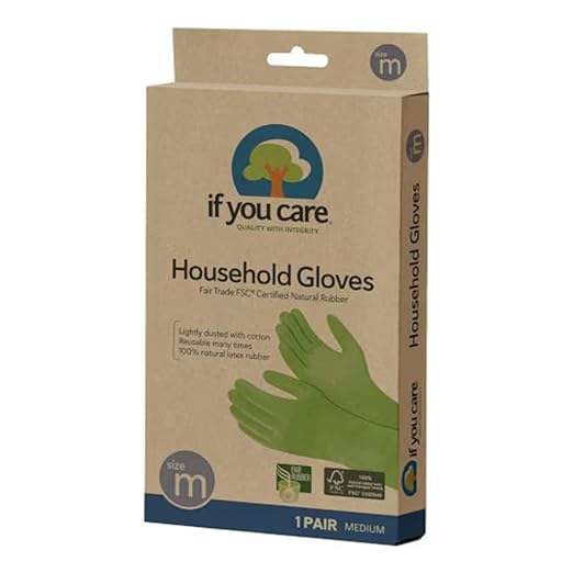 If You Care Medium Cotton Flock Lined Household Gloves – Durable, Fair Trade by IfYouCare