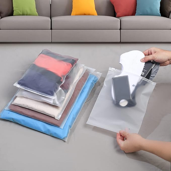 30 Pcs Clothes Packaging Bags Plastic Packing Bags Reusable Zip Clothing Bag - Image 4