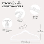HOUSE DAY Premium Velvet Hangers 50 Pack, Non-Slip Flocked Felt Hangers - Image 7