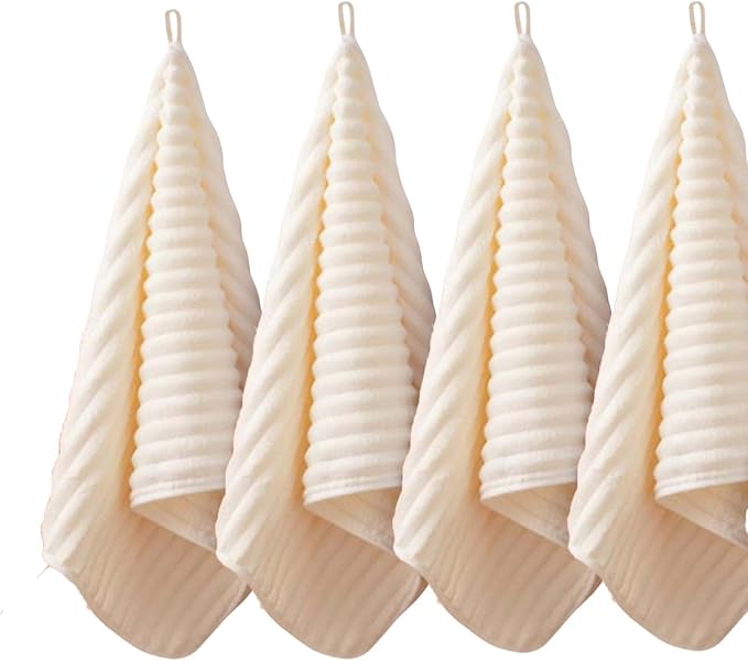 4PCS Beige Microfiber Hand Towels by Unknown