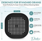 Silicone Square Drain Hair Catcher – 4-in-1 Set Shower Drain Strainer Covers - Image 2
