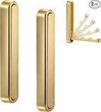 2 Pcs Folding Coat Hooks, 4.33 in Gold Extended Foldable Wall Hooks Heavy Duty by Dntorx