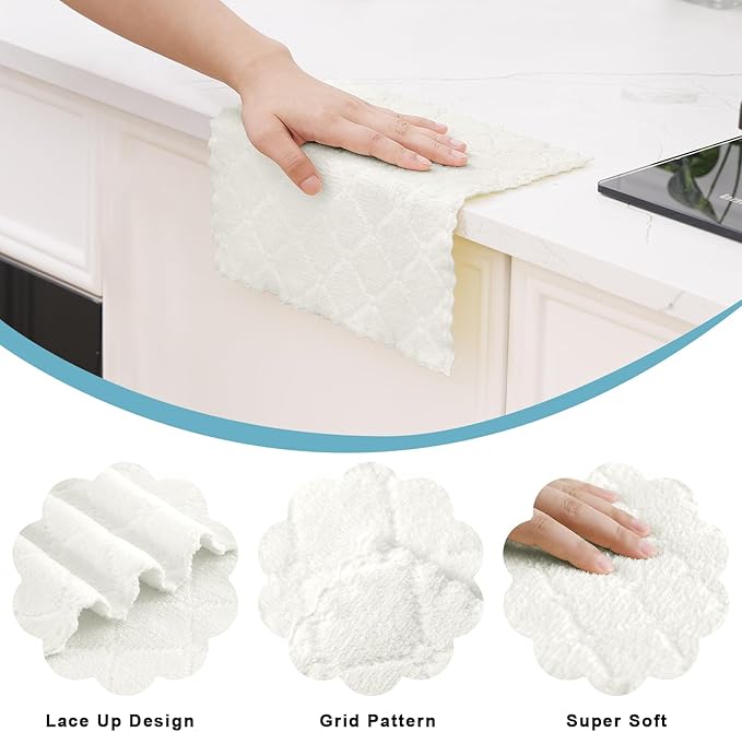 Homaxy 24 Pack Kitchen Dish Cloths, Super Soft and Absorbent Coral Velvet Dish - Image 2