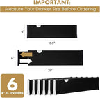 RAPTUROUS Adjustable Drawer Dividers 6 Pack, 4” High, 15.5-21” Long, Dresser - Image 2