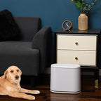White Slim Bathroom Trash Can - Image 5