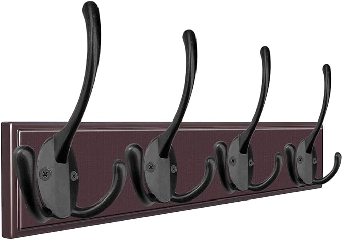 IBosins 6 Pack Big Heavy Duty Three Prongs Coat Hooks Wall Mounted - Image 3