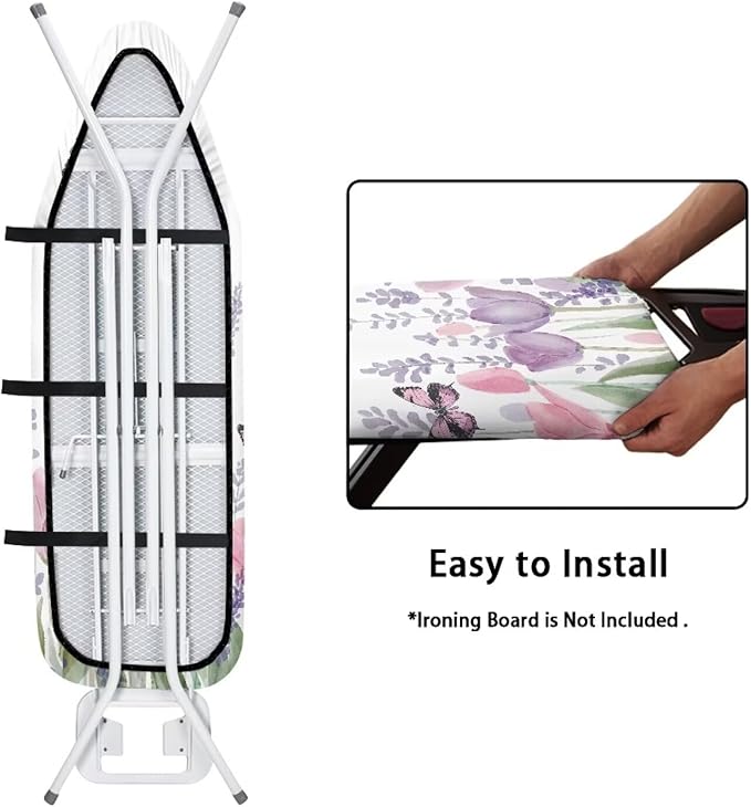 Butterfly Leaves Ironing Board Cover and Pad，Non Stick Resist Scorching and - Image 4