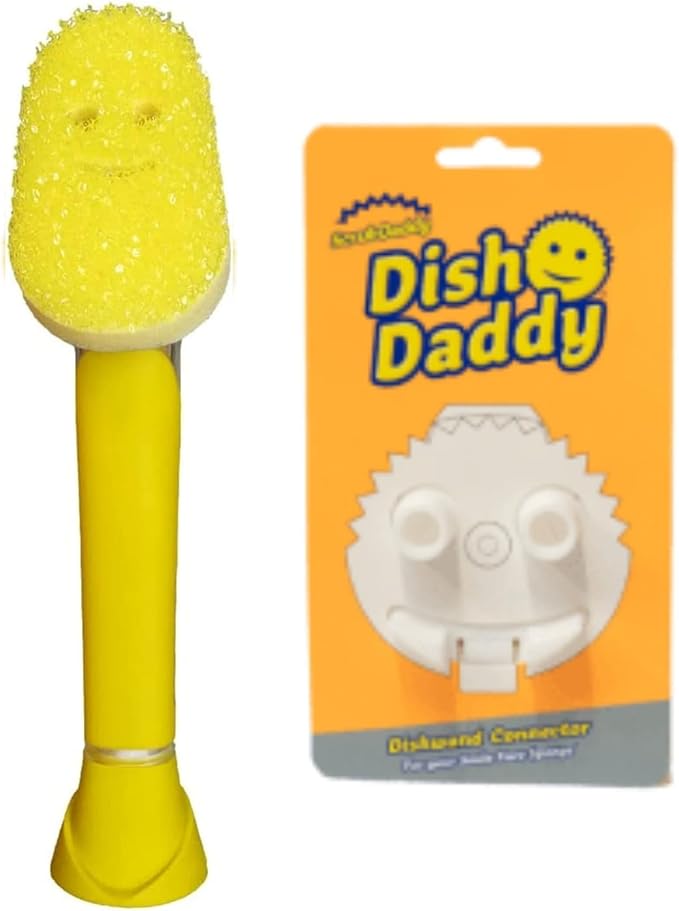 Scrub Daddy Dish Daddy Dish Wand & Connector Head, Soap Dispensing Dish Brush by ScrubDaddy