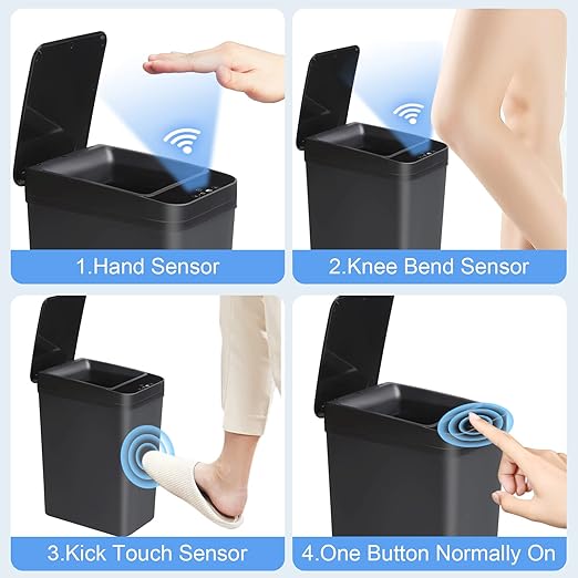 Bathroom Touchless Trash Can 2.2 Gallon Smart Automatic Motion Sensor Rubbish - Image 5