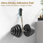 Black 6 Pack Aluminum Coat Hooks, Heavy Duty Self Adhesive Hooks - Image 3