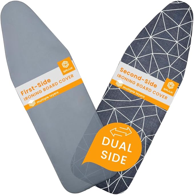SAVUK Ironing Board Cover and Pad Dual Side X2 Lifetime Double Using Heavy Duty by SAVUK