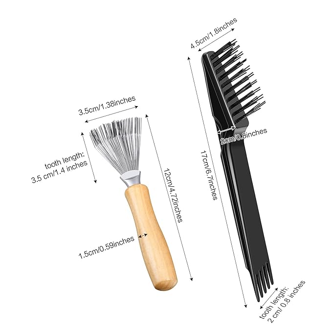 Boao 2 Pieces Hair Brush Cleaning Tool Comb Cleaner Brush Mini Comb Cleaning - Image 6