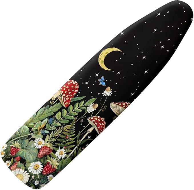 Moon Mushroom Durable Iron Board Cover Non Stick Scorch Easy-Fit Ironing Board by Hinthetall