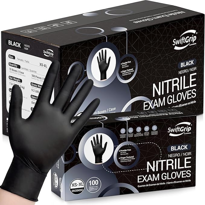 Disposable Nitrile Exam Gloves, Cooking & Esthetician by SwiftGrip