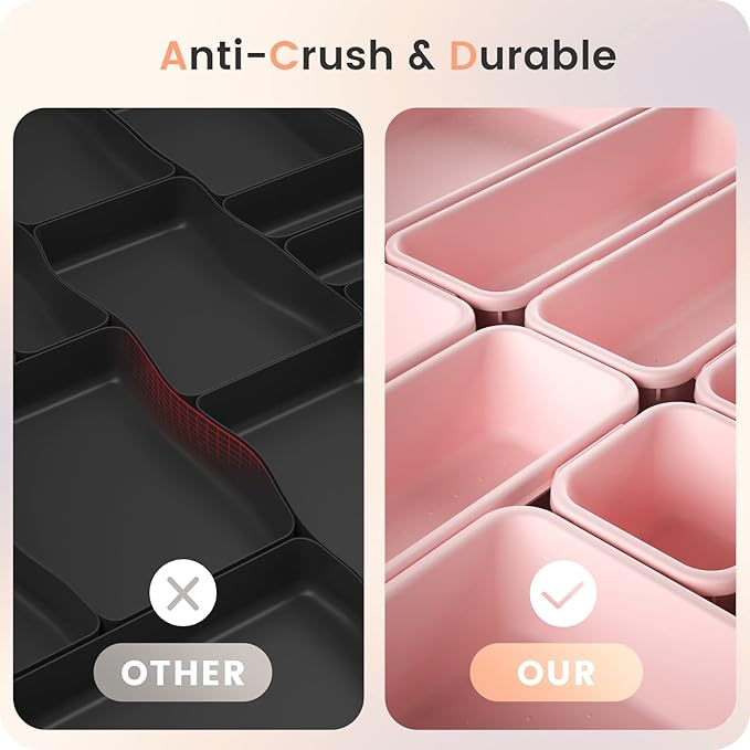 【】 【】 Pink Drawer Organizer, Makeup organizer, 【Holds 177 - Image 6