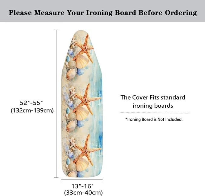 Sprowallow Starfish Shell Ironing Board Cover and Pad 54x15 Iron Board -15x 54 - Image 5