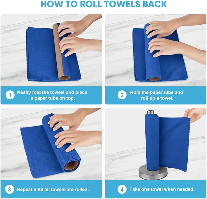 AIDEA Microfiber Cleaning Cloth 330 Sheets 6 Roll, Microfiber Towels - Image 7