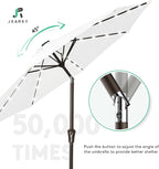 JEAREY 9FT Outdoor Patio Umbrella with Solar Lights, LED Lighted Pool Umbrella with Tilt and Crank, Outdoor Table Umbrellas for Deck, Yard & Market (Cream White) - Image 6