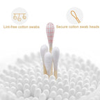800 ct Bamboo Cotton Swabs for Ears, Double-Tipped Organic Bamboo Sticks for - Image 2